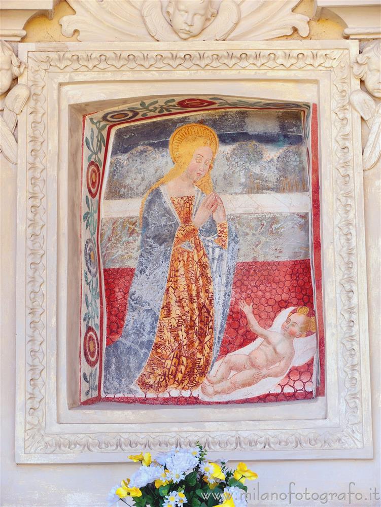 Momo (Novara, Italy) - Our Lady of the Nativity on the rear wall of the Oratory of the Holy Trinity